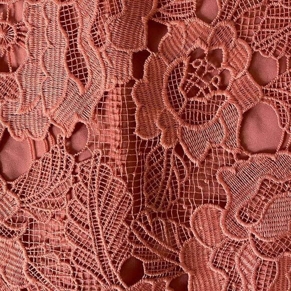 Alexia Admor Pink Contrast Lace Overlay Bell Long Sleeve Mini Dress Size Small - Picture 16 of 16